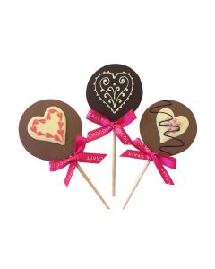 Chocolate Craft - Mixed Case of 3 Varieties of Heart Lollies - 10 x 30g