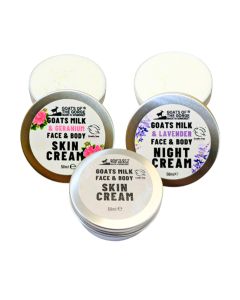 Goats of the Gorge - Goats Milk 6 Piece Skin Creams (2x Geranium, 2x Lavender Night Cream & 2x Unscented) - 6 x 50ml