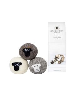 Little Beau Sheep - Set of 3 Wool Dryer Balls in Mixed Sheep - 12 x 130g