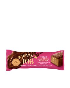 Rhythm 108  - Swiss Vegan Almond & Sea Salt Bar with M'lk Chocolate - 15 x 33g