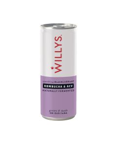 Willys ACV - Sparkling Blackcurrant, Kombucha & ACV Drink - 12 x 250ml